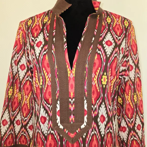 Tory Burch Ikat Print Tunic Dress Size 6 - Picture 5 of 8